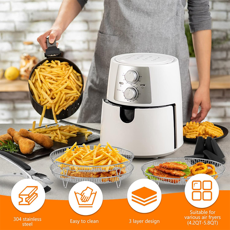 304ステンレス鋼エアフライヤーラック、3層、積み重ね可能、 - Kitchen Baking Rack のレビューと価格