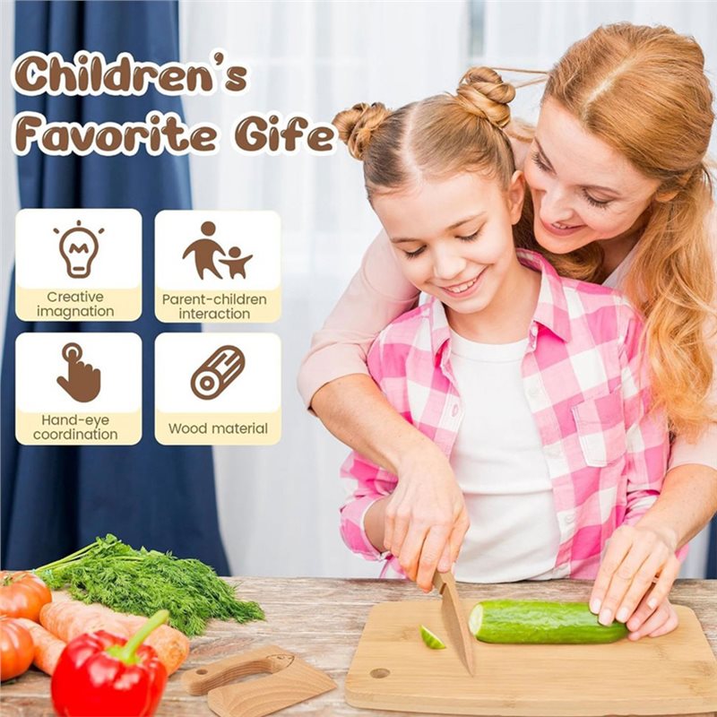 ABUG製、木製の子供用ナイフと幼児向けのベーキングセット。 - Kitchen Kids Baking Set のレビューと価格